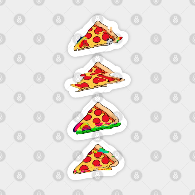 piZZA glitch Sticker by KaiVerroDesigns